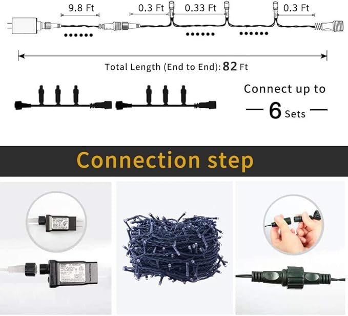 Christmas String Lights Purple - 25m/82ft 220 LEDs 8 Modes Memory Function End-to-End Extendable Plug in Waterproof Inside/Outside Fairy Tree Lights for Patio Home Indoor Outdoor Halloween Decorations