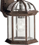 Kichler Barrie 15.5" Outdoor Wall Light in Black, 1-Light Exterior Wall Sconce with Clear Beveled Glass, (15.5" H x | Lumora