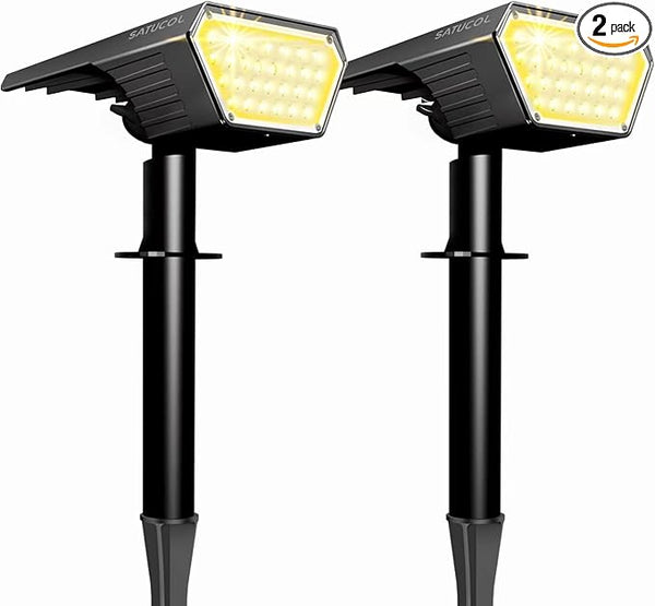 2pack Solar Spot Lights Outdoor,Auto On/Off Solar Lights Outdoor Waterproof IP65,2-in-1 Solar Powered Outdoor | Lumora