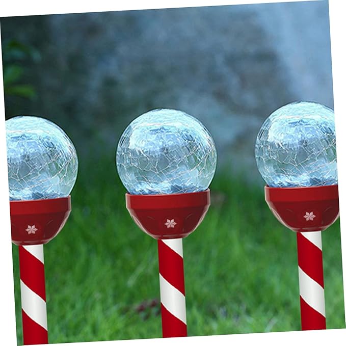 GANAZONO Solar Led Christmas Lights Cracked Glass Garden Stake Lamp Landscape Pathway Decor for Yard