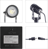 APONUO Metal Solar Spot Lights Outdoor with 9.8ft Cable Solar Powered Landscape Lighting Low Voltage IP65 | Lumora