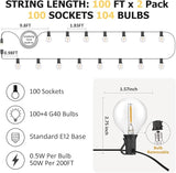 Achin 200FT Outdoor String Lights G40 Globe Patio Lights Waterproof Outdoor Hanging Lights with 104 Shatterproof | Lumora