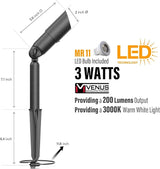 VENUS MANUFACTURING Low Voltage LED Spotlight 12V Outdoor Spot Lights Landscape Lighting 3 Watt 3000K Warm White | Lumora