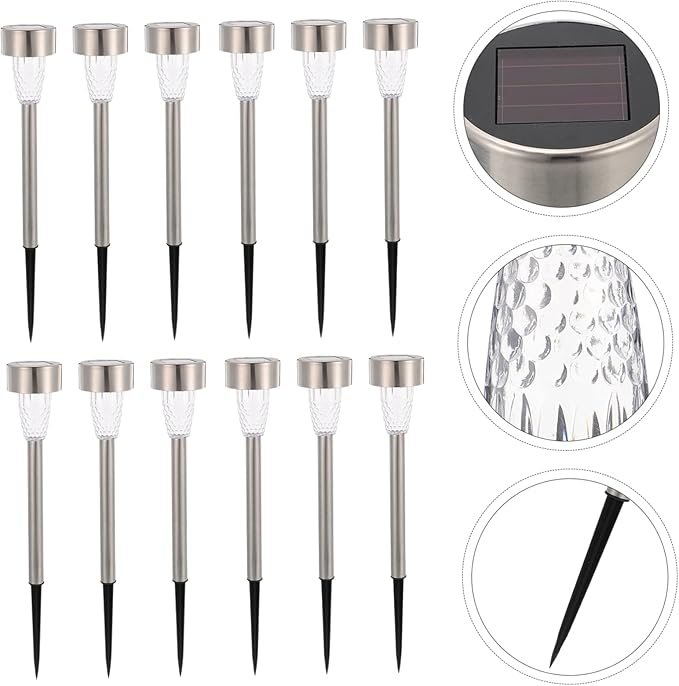 12pcs Solar Lights Patio Lights Outdoor Pathway Low Voltage Landscape Stake for Garden Decor | Lumora