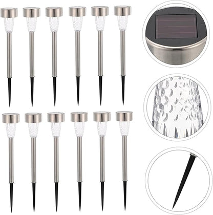 Happyyami 12pcs Solar Lights Landscape Solar Pathway Lights Outdoor Decor Stake Garden Powered Landscape Kit