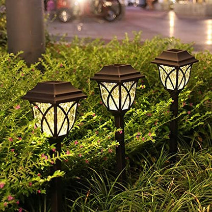 6 Pack Solar Pathway Lights, Outdoor Solar Light Waterproof Automatic on/Off Garden Decoration, Courtyard Terrace Lawn Walkway Deck Waterproof Landscape Light (Warm White)