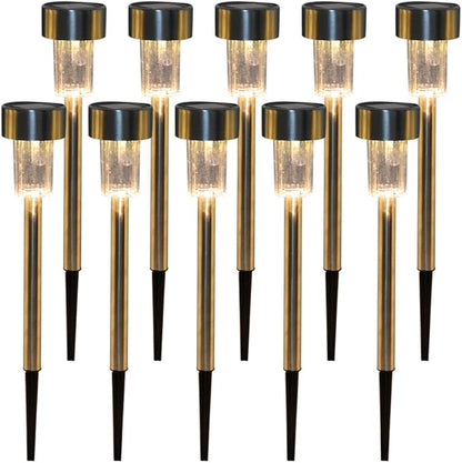 Ochine Bright Solar Pathway Lights 10 Pack, Solar Outdoor Lights Garden 5W LED Solar Lamp Post Lights Outdoor Waterproof Solar Pole Lamp Solar Landscape Path Light for Lawn Pathway Driveway Yard