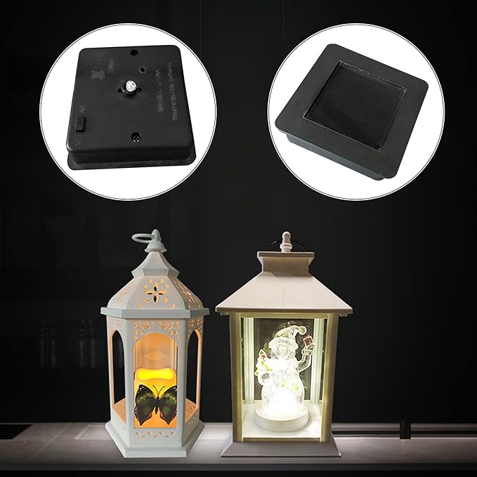 Solar Lantern Light Replacement Top, Square Solar Light Battery Box Square Solar Lamp Accessories for Garden Patio Walkway Yard(4pcs)