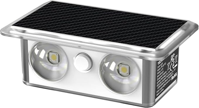 TECKNET Solar Outdoor Up Down Lights, 8 Modes RGB Color Changing Wall Sconces with 35% High Conversion Solar Panel, IP66 Waterproof Dual-Lens LED Decorative Lights for Garden, Fence, Patio (1 Pack)