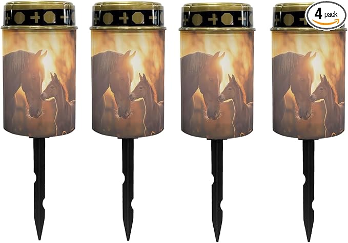 Sunset Horses Solar Garden Lights Outdoor Waterproof,Solar Lights-Horses Garden Stake Lights,Outdoor Pathway Lights for Yard Patio Driveway LED Lantern Landscape Lighting