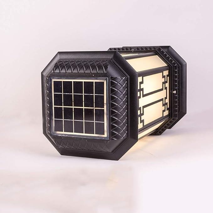 Lights Outdoor IP43 Waterproof Retro LED Solar Column Lamp Super Bright External Listing Garden Landscape Light Outdoor Lawn Street Path Post Pillar Light Patio Table Lamp E27 Edison Glass Lantern Sta