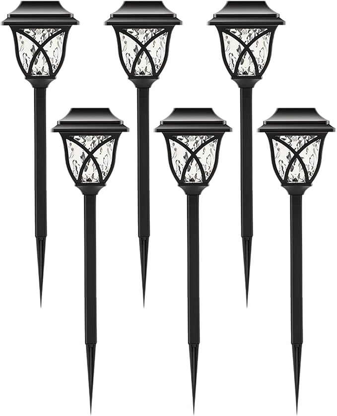 Vintage Solar Pathway Lights, LED Solar Lamp Post Light Waterproof, Decorative Ground Stake Lighting for Patio, Garden, Lawn, Backyard, Pathway, Driveway