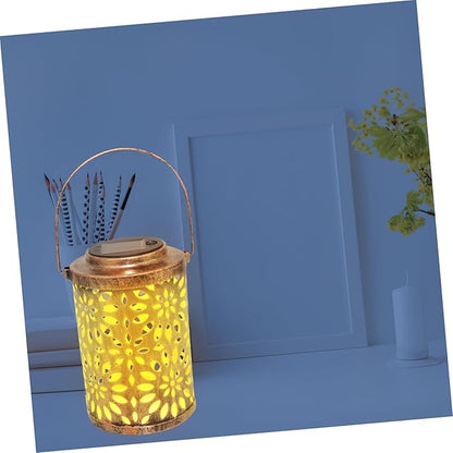 Uonlytech 1pc Outdoor Solar Lantern Hollow Out Pattern Projection Light for Garden Hanging Decor Unique for Friends Family Solar Powered Outdoor Use