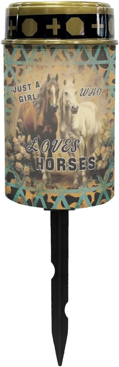Vintage Aztec Horse Solar Lights Outdoor Waterproof Horse Solar Lantern Stake Lights Solar Pathway Lights for Outside Flameless Solar String Lights,Wall Light Auto On/Off