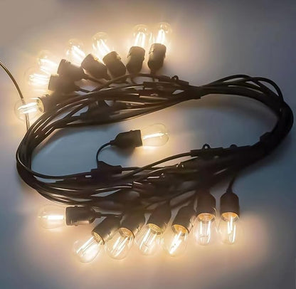 25FT LED Outdoor Patio String Lights.IP65 Water Proof Strand with 12 Shatterproof Bulbs.UL Listed Heavy-Duty Christmas Lights.Outside Hanging Lights for Patio,Balcony,Garden,Yard,Party.