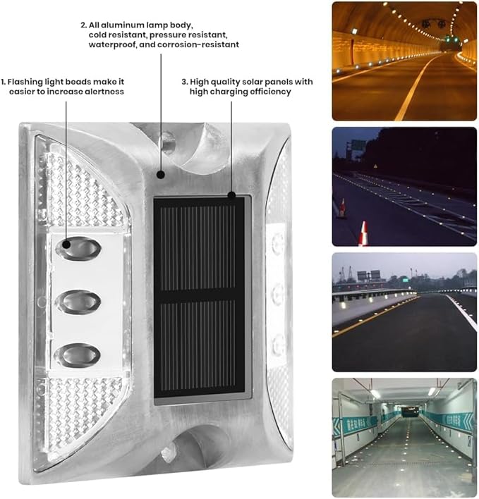 Solar Raised Pavement Marker High Brightness IP68 Waterproof Reflective Road Marker Solar Driveway Dock Lights | Lumora