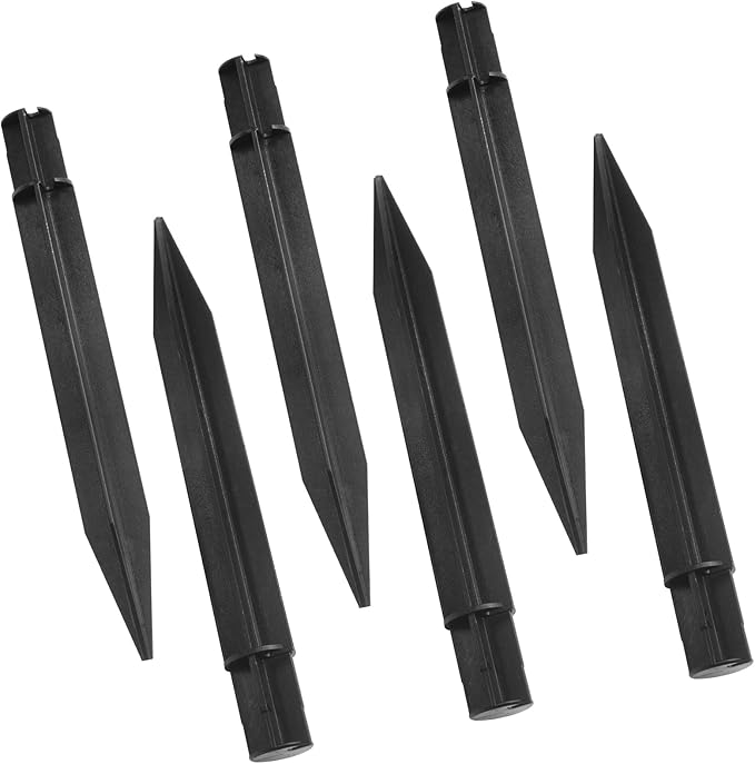 Litoexpe 12 Pcs 8.18 Inch Reinforced Ground Spikes, ABS Plastic Solar Lights Stakes Replacement Stakes for Garden Pathway Lamps (Inside Diameter 0.83 Inches)