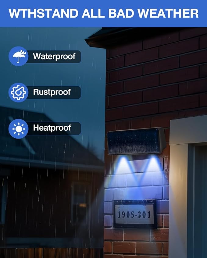 Fence Lights Solar Powered Outdoor Waterproof 3 Sided Wall LED Landscaping for Yard, Deck, Patio, Rail, Garage | Lumora