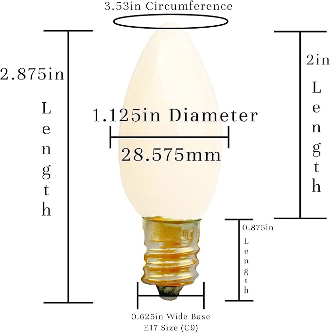 EST. LEE DISPLAY L D 1902 Indoor ＆ Outdoor String Light C9 Ceramic Christmas Steady Replacement Bulbs E17 Socket | Lumora