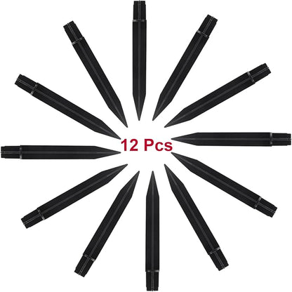 Biaungdo 12 Pcs Ground Spike, 8.25 Inch Black Reinforced Plastic Ground Spikes ABS Lights Replacement Stakes Yard Stakes for Solar Pathway Torch Garden Lights