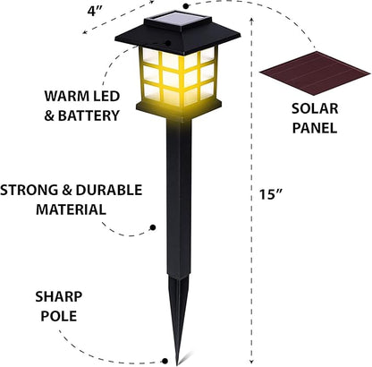 ZONETECH Outdoor Solar Powered Light –Six Pack Bright Premium Quality Rain-Proof Walkway Path Patio Yard Lawn Garden Lamp (6 Pieces)