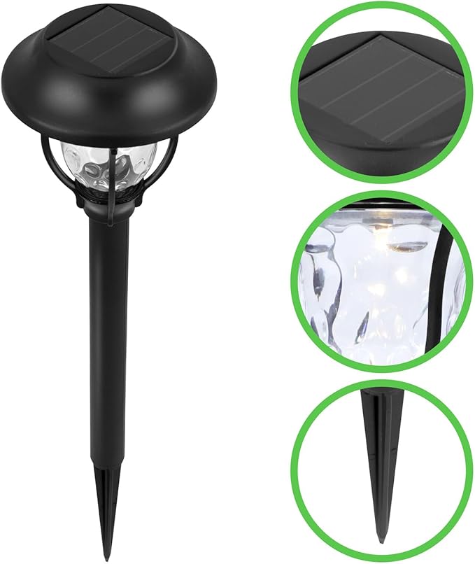 TEHAUX 10pcs Solar Garden Lights Outdoor Waterproof Warm White LED Landscape Path Lights for Lawn Patio Yard Decor Solar Powered