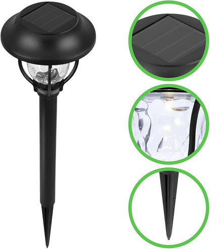 TEHAUX 10pcs Solar Garden Lights Outdoor Waterproof Warm White LED Landscape Path Lights for Lawn Patio Yard Decor Solar Powered
