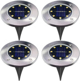Ulalaza 4Pcs Solar Ground Lights 8 LED Waterproof Outdoor Garden Lights for Yard Driveway Lawn Pathway (Warm White) | Lumora