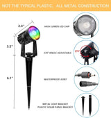 APONUO Christmas Solar Spot Lights Outdoor Color Changing,2 Colors Modes Metal Solar Landscape Lighting RGB | Lumora