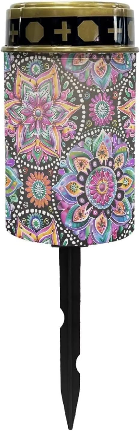 Flower Print Solar Outdoor Lights Waterproof Dustproof Garden Solar Lights Hundreds of Cemetery Decorative Memorial Lights for Ritual Religiou Activity Cemetery Decoration
