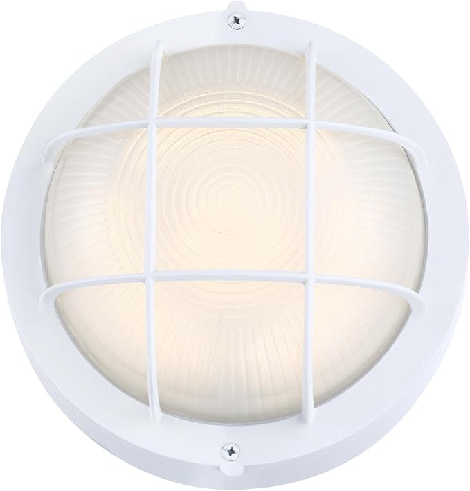 GRUENLICH 8'' Round LED Bulkhead Light Fixture, Outdoor Wall Lights Dimmable, Sauna & Exterior Lighting, ETL Rated | Lumora