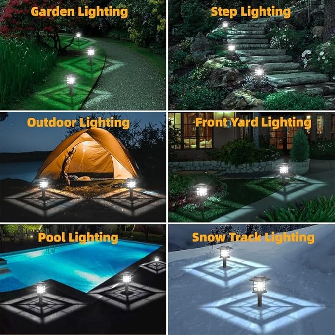 Solar Outdoor Lights, 12 Pack Solar Pathway Lights, Waterproof, Landscape Lighting Suitable for Pathways, Walkways, Lawns, Gardens, Courtyards and Outdoor Decorations
