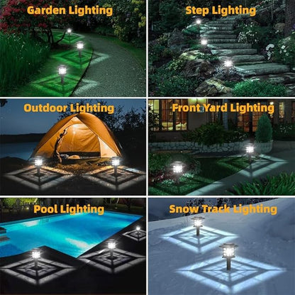 Solar Outdoor Lights, 12 Pack Solar Pathway Lights, Waterproof, Landscape Lighting Suitable for Pathways, Walkways, Lawns, Gardens, Courtyards and Outdoor Decorations