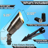 LED Spot Lights Outdoor Landscape Lighting 107 (2 Pack) – Solid Brass Spotlight LED Yard Lights Security Landscape | Lumora