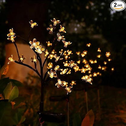 Solar Garden Lights Outdoor Waterproof，2Pack 40LED Solar Flowers Lights for Outside Yard,Lawn,Patio,Pathway Decorations.