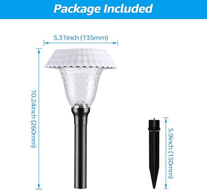LEONLITE 8-Pack Color Changing Solar LED Pathway Lights, Lawn Lights, Auto On/Off, RGB Selectable, IP65 Waterproof, Sun Powered Pattern Garden Lighting