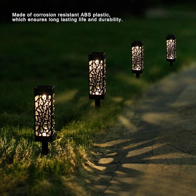Zerodis Landscape Lamps Panel Spike Lamp ABS Rechargeable NiMH Battery Pathway Tool for Outside Patio Pathway Yard Decorations Solar Lawn Light