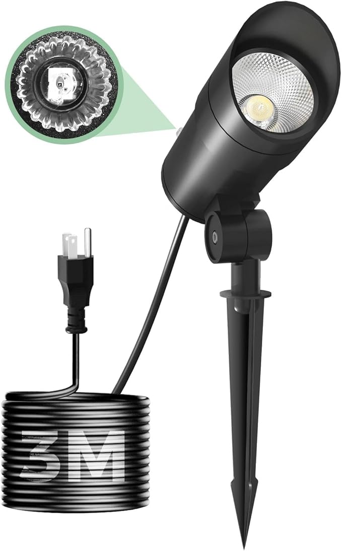 LOTMOS 30W LED Spot Lights Outdoor with Photocell Sensor, Dusk to Dawn Spotlights with 9.68FT Cord, 120V Plug in | Lumora