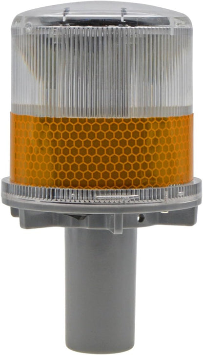 PENCK Solar LED Warning Light Waterproof Driveway Lights Flashing Barricade Light Road Construction Safety Signs Flash Traffic Marina Dock Barge Boat Safety Beacon Light Yellow