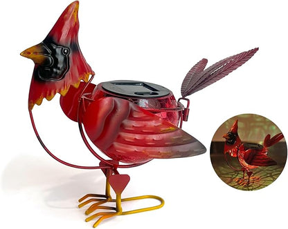 HONGLAND Cardinal Solar Garden Lights Outdoor Decor, Red Bird Figurine Garden Statue Cute Decorations for Pathway Yard Art Lawn Ornaments Mom Grandma Women