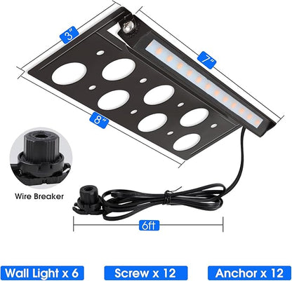 Energetic 7 Inch Retaining Wall Lights, Outdoor LED Step Lights, 4W Low Voltage Landscape Lighting, Waterproof Hardscape Lighting, 12V-24V AC/DC, 3000K Warm White, with Wire Breakers, FCC, 6 Pack