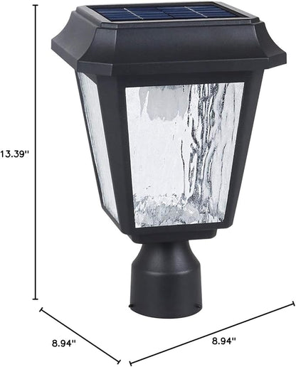 KMC Lighting ST4618Q-A Solar Lamp Post Lights Solar Post Lights Outdoor Post Lights Die-Casting Aluminum 3-inch Fitter Base for Post Mount