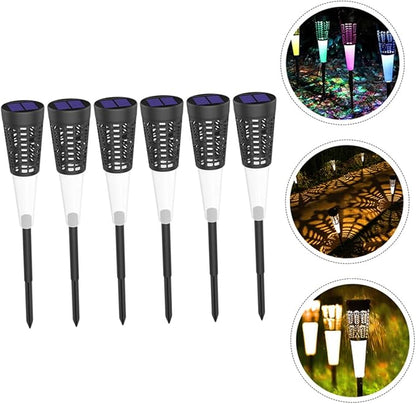 ARTIBETTER 6pcs Solar Garden Stake Lights Outdoor Landscape Pathway Lamps Warm and Colorful Light Decorative Lawn Lighting for Yard Patio and Garden