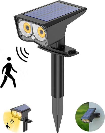 Solar Spot Lights Outdoor Motion Sensor, IP65 Waterproof Bright 2-in-1 Solar Wall Lights, Auto On/Off, LED Solar Landscape Spotlights for Garden, Yard, Pathway, Driveway, Walkway