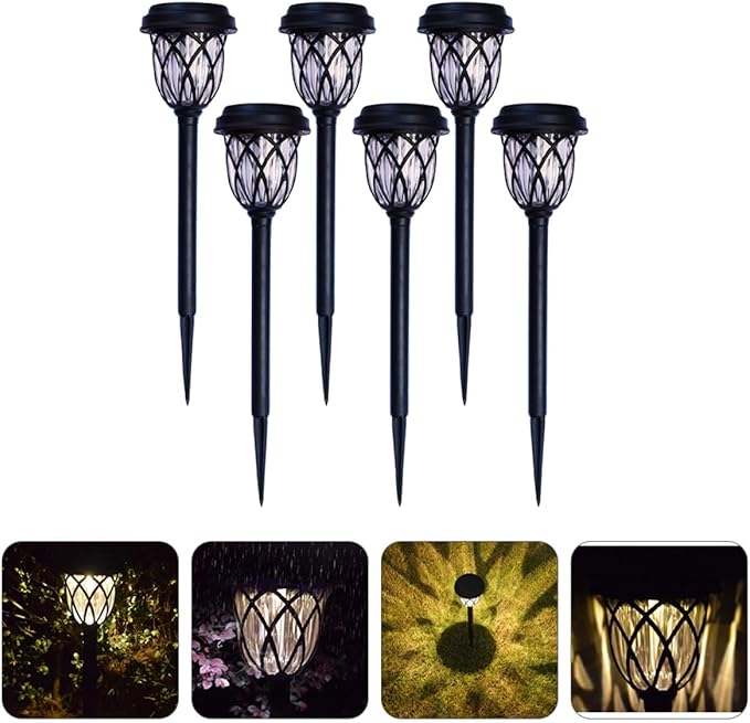 GLEAVI 6pcs Waterproof Solar Garden Path Lights Warm White LED Outdoor Yard Lawn Lighting for Patio Landscape with | Lumora