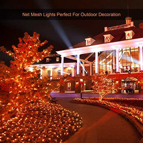 JMEXSUSS 360 LED Orange Net Lights