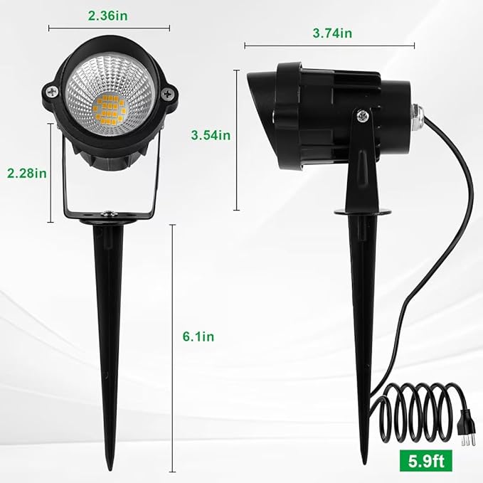 Outdoor Landscape Spotlights, 120V LED Spot Light Waterproof for Garden and Yard Up Lighting, Warm Light Outdoor | Lumora