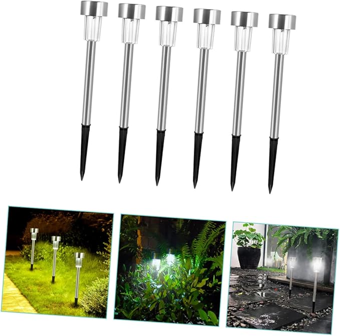 6pcs Solar Path Lights Outdoor Ground Lamps Garden Decorative Lamps Solar Panel Lights Easy to Install