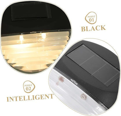 4pcs Led Solar Pathway Light Outdoor Security Lamp for Stairs Fence and Garden Easy Installation No Batteries Required