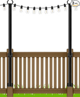 AILBTON 4.8Ft String Light Poles 2 Pack,Light Poles for Outside Lights,Outdoor with Fence Brackets Hanging | Lumora